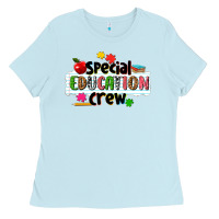 Baby Blue special education crew Ladies Tee - NancyCooperArtShop
