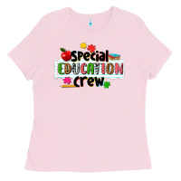 Bubblegum Pink special education crew Ladies Tee - NancyCooperArtShop