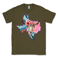 Army Green Texas Boho Bull Skull Classic Tee - Bettercallsaul