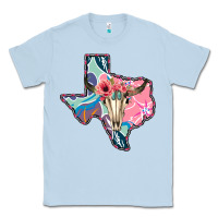Dusty Blue Texas Boho Bull Skull Classic Tee - Bettercallsaul