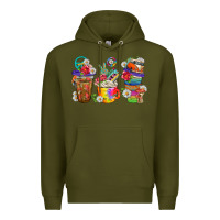 Army Green hippie coffee cups bbs Premium Hoodie - BundleAndBundleShop