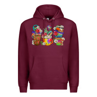 Burgundy hippie coffee cups bbs Premium Hoodie - BundleAndBundleShop
