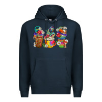 Navy hippie coffee cups bbs Premium Hoodie - BundleAndBundleShop