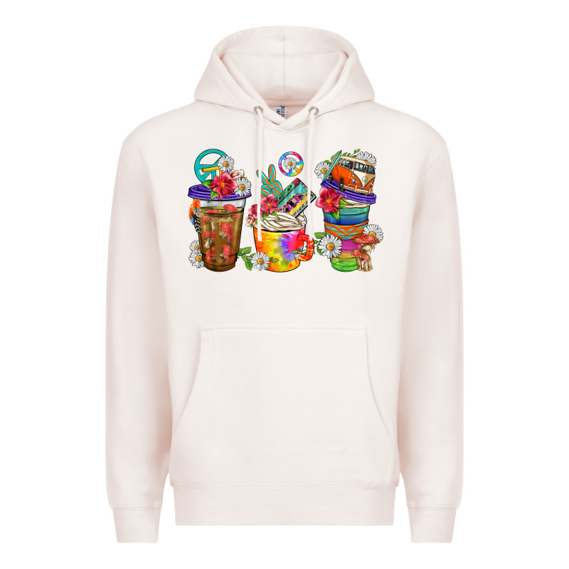 Hippie Coffee Cups Bbs Premium Hoodie by BundleAndBundleShop | Teevron