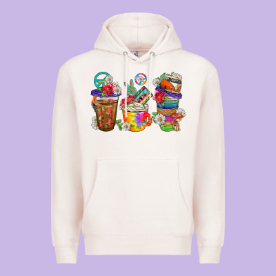 Hippie Coffee Cups Bbs Premium Hoodie Designed By Bundleandbundleshop