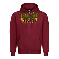 Burgundy Football Dad Zipper Hoodie - BundleAndBundleShop
