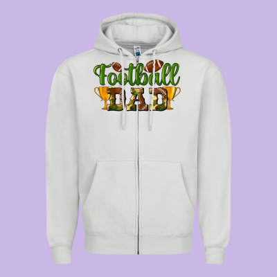 Football Dad Zipper Hoodie Designed By Bundleandbundleshop