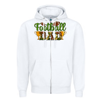 White Football Dad Zipper Hoodie - BundleAndBundleShop