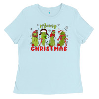 Baby Blue Pickle Merry Christmas Ladies Tee - MaliasSmallBusiness