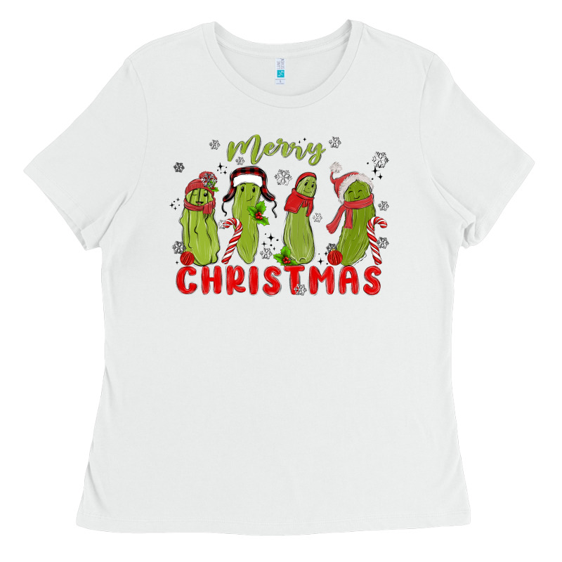 Pickle Merry Christmas Ladies Tee by MaliasSmallBusiness | Teevron