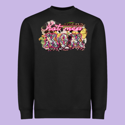 Hot Mess Mom Mother's Day Heavyweight Sweatshirt Designed By Howdyjamesfarm