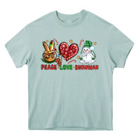 Arona peace love snowman Heavy Core Tee - NancyCooperArtShop