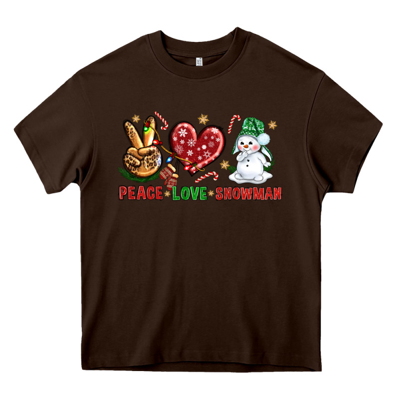Peace Love Snowman Heavy Core Tee by NancyCooperArtShop | Teevron
