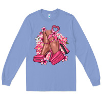Colony Blue Cancer high heels Cancer Awareness Long Sleeve Tee - HowdyJamesFarm