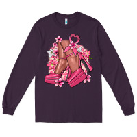 Plum Cancer high heels Cancer Awareness Long Sleeve Tee - HowdyJamesFarm