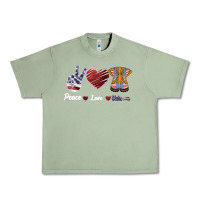 Oil Green Peace Love Veteran Urban Heavy Tee - Bettercallsaul