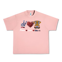 Salmon Peace Love Veteran Urban Heavy Tee - Bettercallsaul