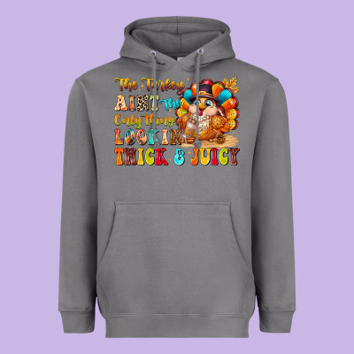 Thanksgiving Turkey Humor Heavyweight Hoodie Designed By Cowhidedigitalart