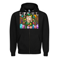Black Easter Bunny Tumbler Zipper Hoodie - BundleAndBundleShop