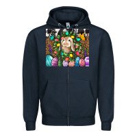 Navy Easter Bunny Tumbler Zipper Hoodie - BundleAndBundleShop