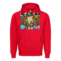 Red Easter Bunny Tumbler Zipper Hoodie - BundleAndBundleShop