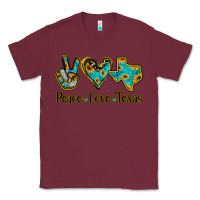 Burgundy Peace Love Texas Classic Tee - Bettercallsaul