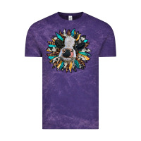Cloud Purple baby cow with sunflower Vintage Tee - RanaPortraitStore