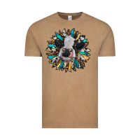 Vintage Coffee baby cow with sunflower Vintage Tee - RanaPortraitStore