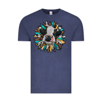 Vintage Denim baby cow with sunflower Vintage Tee - RanaPortraitStore