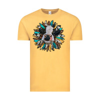 Vintage Mustard baby cow with sunflower Vintage Tee - RanaPortraitStore