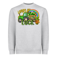 Heather Grey Loads of luck tractor Heavyweight Sweatshirt - CowGirlArtShop