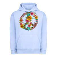 Pigment Grape Ice floral peace sign with gemstone Urban Hoodie - Artiststas