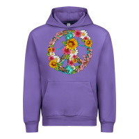 Tulip floral peace sign with gemstone Urban Hoodie - Artiststas