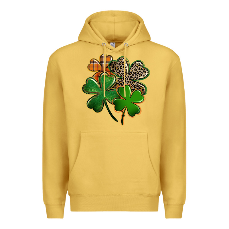 Leopard Shamrock St. Patricks Day Premium Hoodie by FaDigitalArtStudio | Teevron
