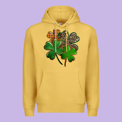 Leopard Shamrock St. Patricks Day Premium Hoodie Designed By Fadigitalartstudio