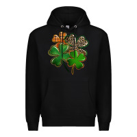Black Leopard shamrock St. Patricks Day Premium Hoodie - FaDigitalArtStudio