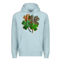 Blue Mist Leopard shamrock St. Patricks Day Premium Hoodie - FaDigitalArtStudio