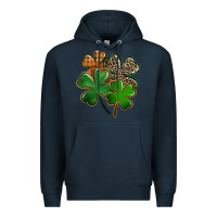 Navy Leopard shamrock St. Patricks Day Premium Hoodie - FaDigitalArtStudio