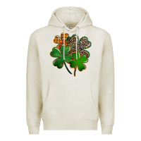 Oatmeal Heather Leopard shamrock St. Patricks Day Premium Hoodie - FaDigitalArtStudio