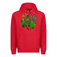 Red Leopard shamrock St. Patricks Day Premium Hoodie - FaDigitalArtStudio