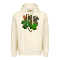 Sandshell Leopard shamrock St. Patricks Day Premium Hoodie - FaDigitalArtStudio