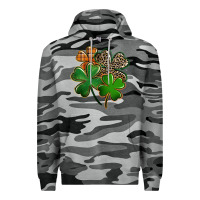 Slate Camo Leopard shamrock St. Patricks Day Premium Hoodie - FaDigitalArtStudio