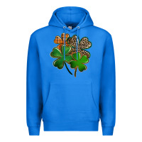 True Royal Leopard shamrock St. Patricks Day Premium Hoodie - FaDigitalArtStudio