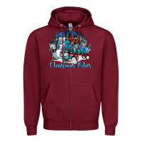 Burgundy christmas vibes Zipper Hoodie - FaDigitalArtStudio