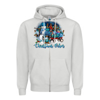 Dove Grey christmas vibes Zipper Hoodie - FaDigitalArtStudio