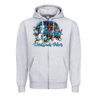 Heather Grey christmas vibes Zipper Hoodie - FaDigitalArtStudio