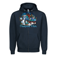 Navy christmas vibes Zipper Hoodie - FaDigitalArtStudio