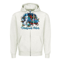 Oatmeal Heather christmas vibes Zipper Hoodie - FaDigitalArtStudio