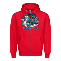 Red christmas vibes Zipper Hoodie - FaDigitalArtStudio