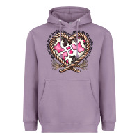 Lavender western cowhide heart Heavyweight Hoodie - CowhideDigitalArt